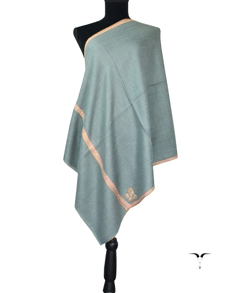 Stone Blue Pashmina Stole with Sozni 5515