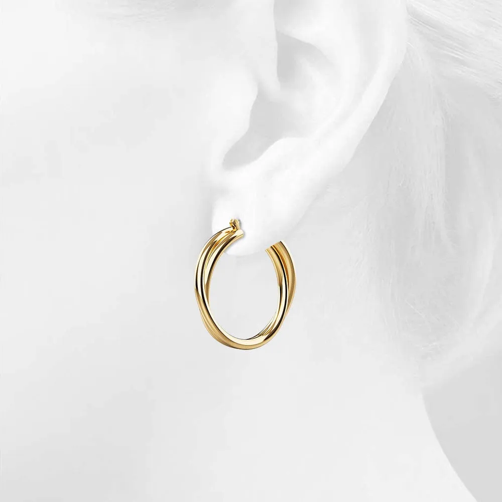 Subtle Hoop Gold Layered Earrings