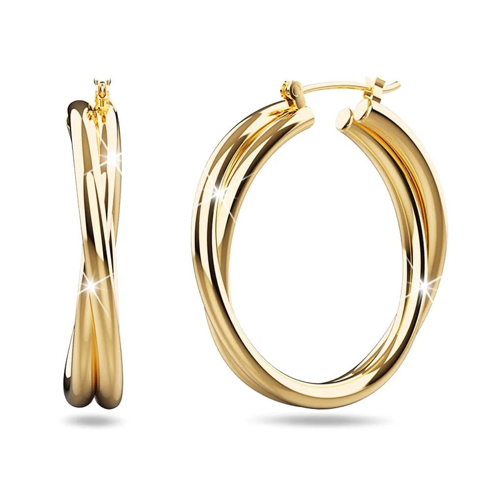 Subtle Hoop Gold Layered Earrings