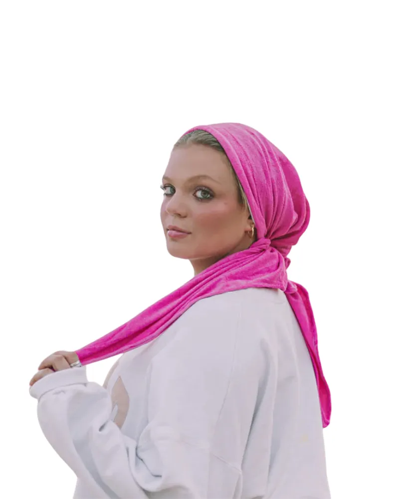 Terry Barbie Pink Adjustable Pre-Tied Bandanna