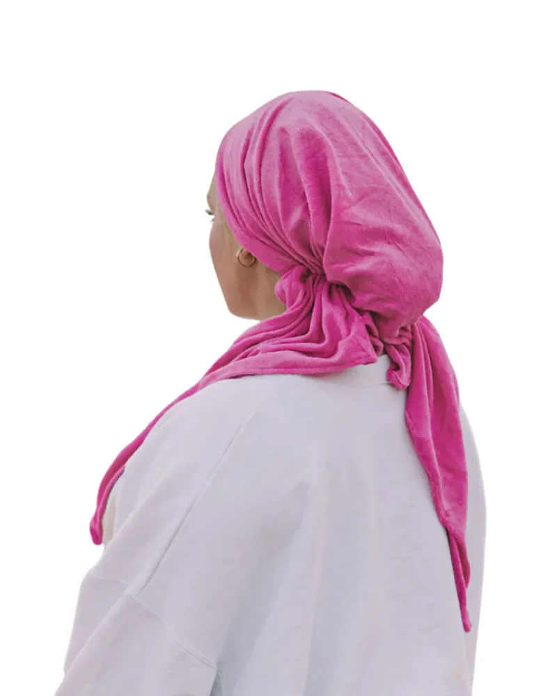 Terry Barbie Pink Adjustable Pre-Tied Bandanna