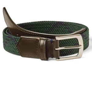 The Fischer Belt Pine/Navy Dogleg Stripe - 2024