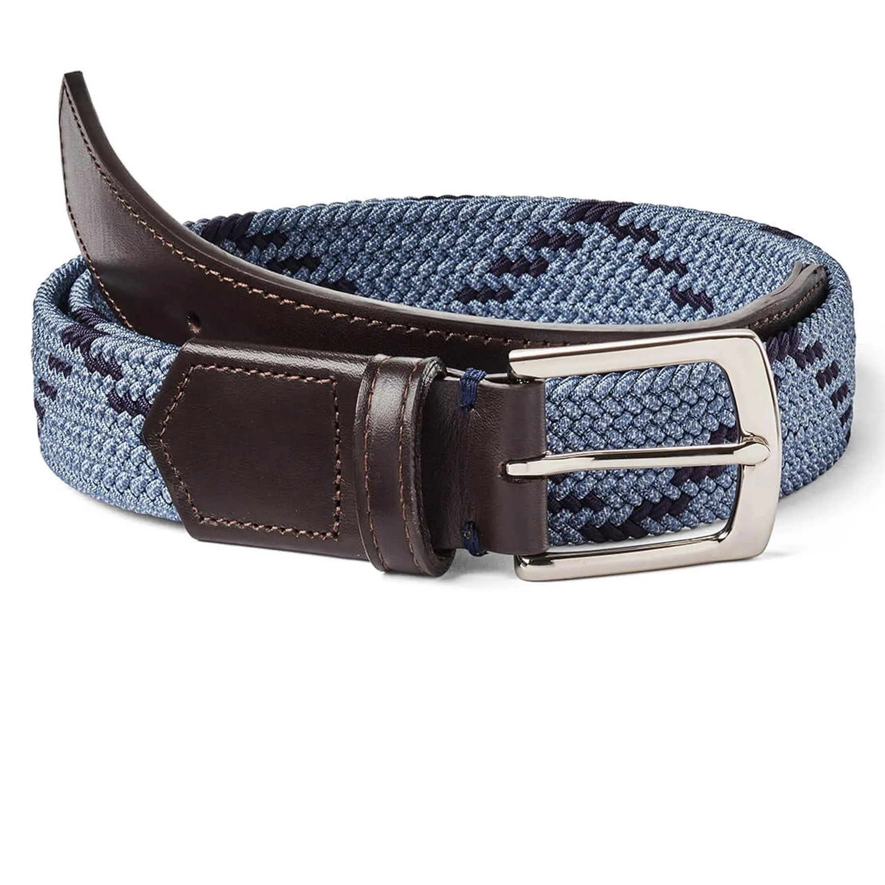 The Fischer Belt Slate/Navy Dogleg Stripe - AW24