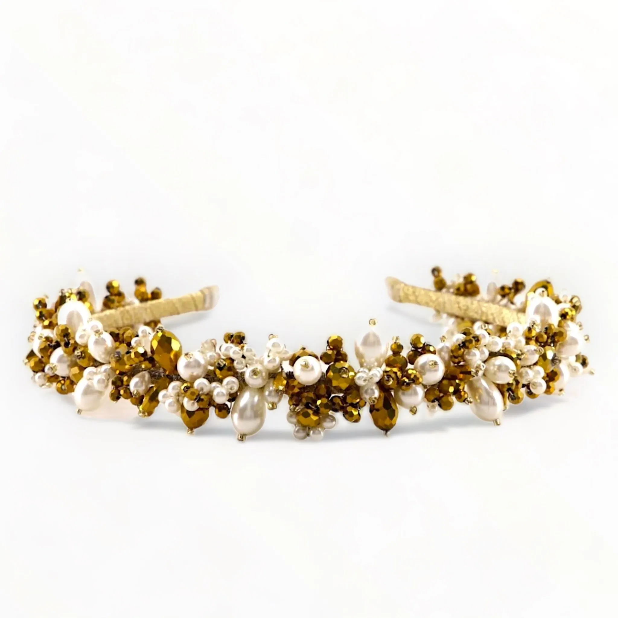 The Sachi Girls hand beaded Pearl & Crystal Headband