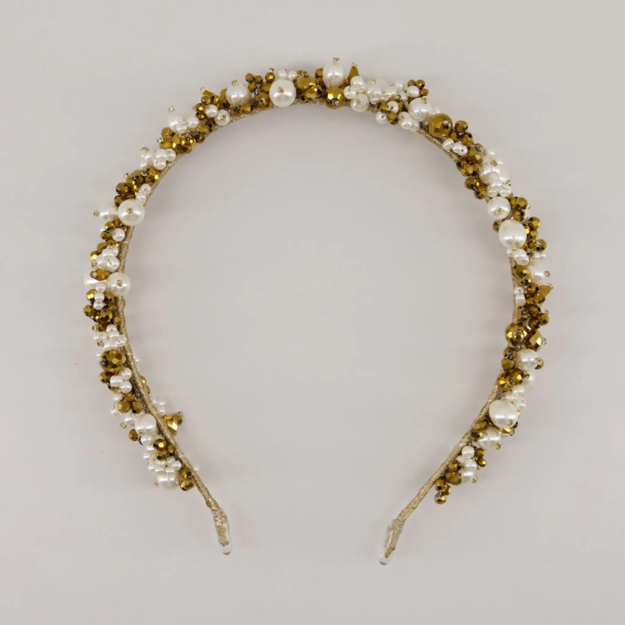 The Sachi Girls hand beaded Pearl & Crystal Headband