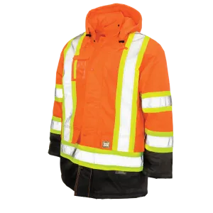 Tough Duck Lined Safety Parka Jacket with Quick Release Hoodie - S176