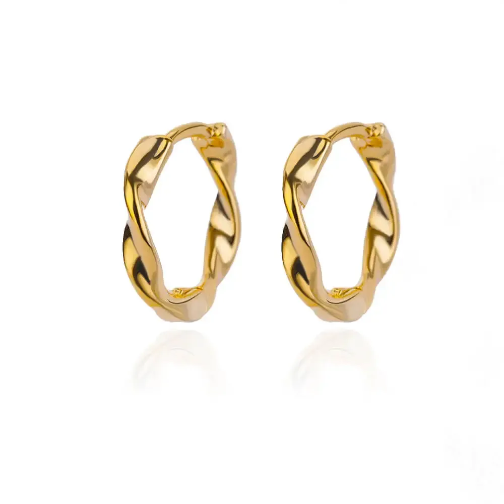 Vintage Elegant Round Stainless Steel Hoop Earrings