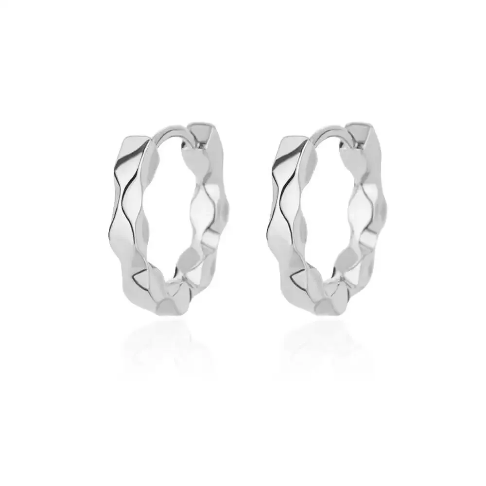 Vintage Elegant Round Stainless Steel Hoop Earrings