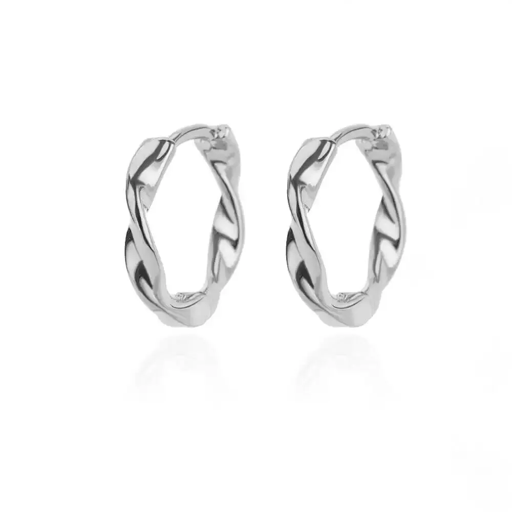 Vintage Elegant Round Stainless Steel Hoop Earrings